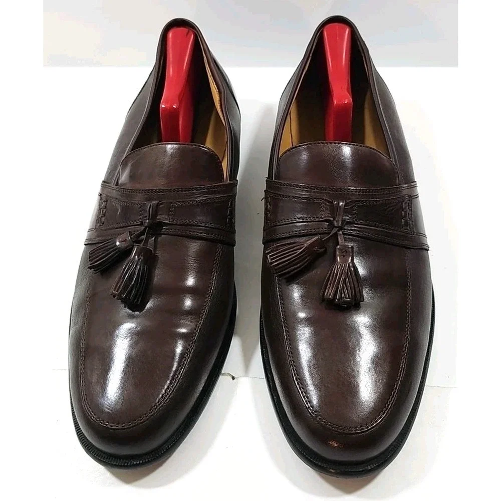 Johnston & Murphy ~Men's Size 11.5M~ Brown Tassel Leather Loafers Shoes #15 2206
